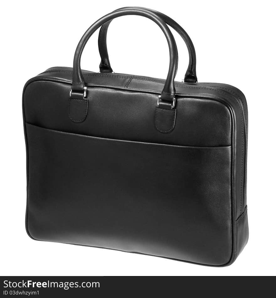 Black leather bag