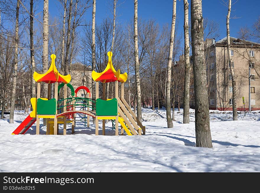 Children's Playground of plastic in the city. Russia. Children's Playground of plastic in the city. Russia.