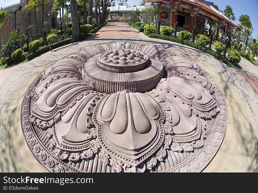 Stone Lotus sculpture at temple in thailand. Stone Lotus sculpture at temple in thailand.