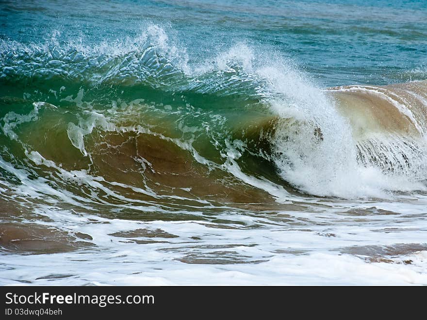 A perfect wave at the beach of Kao Lak, Thailand. A perfect wave at the beach of Kao Lak, Thailand