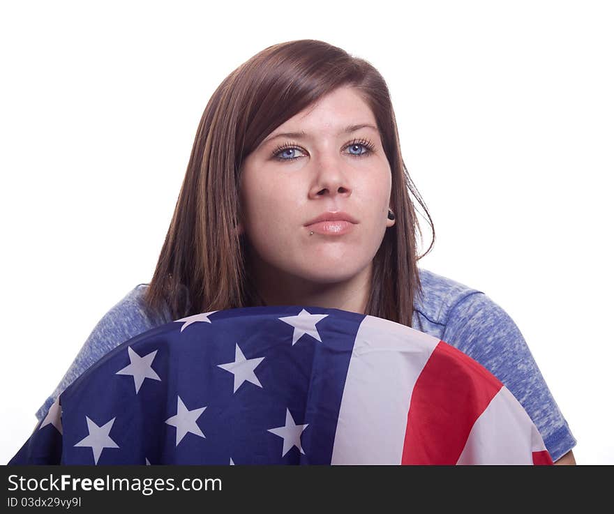 A bright blue eyed beauty stares deeply into the camera. A bright blue eyed beauty stares deeply into the camera.