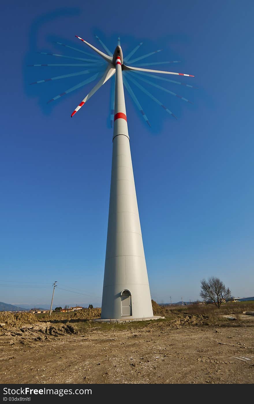 Wind power plant under construction. Wind power plant under construction