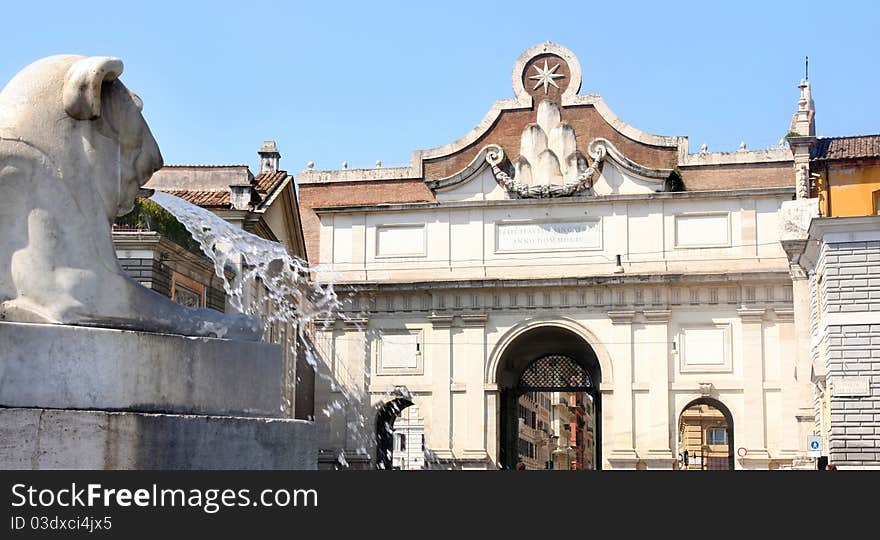 Piazza del Popolo in Rome Italy