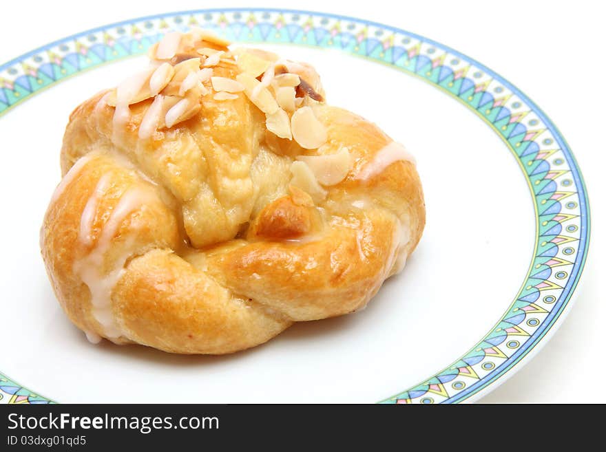 Almond Croissant On Dish