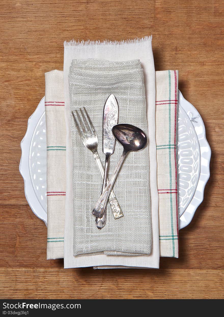 Old cutlery setting