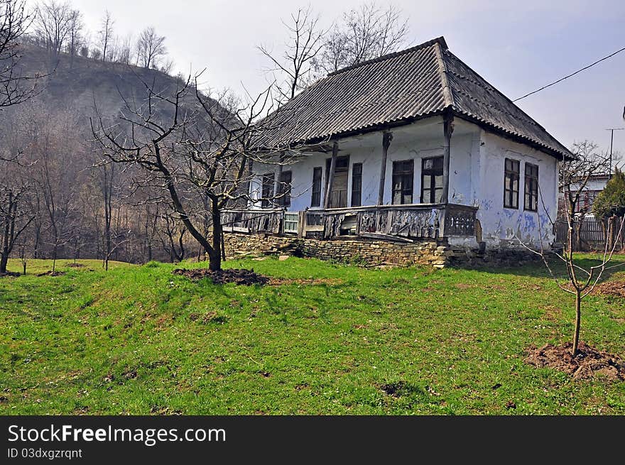 Ruined old transylvania house in romania