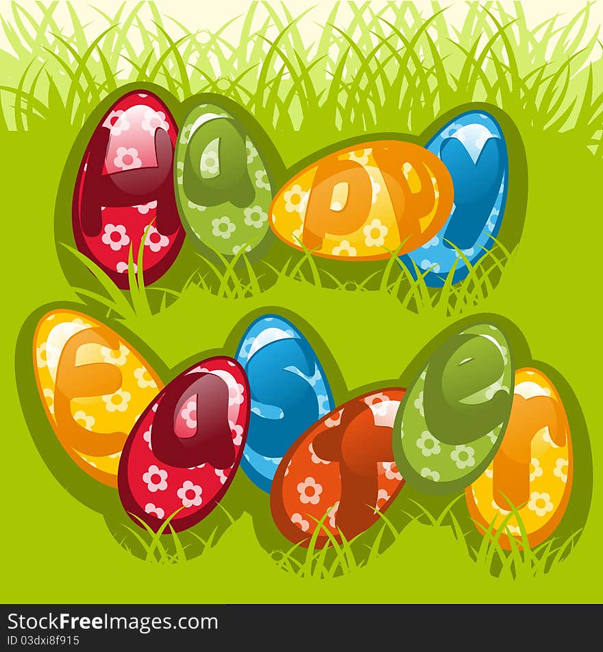 Colorful Easter eggs 3. Colorful illustration