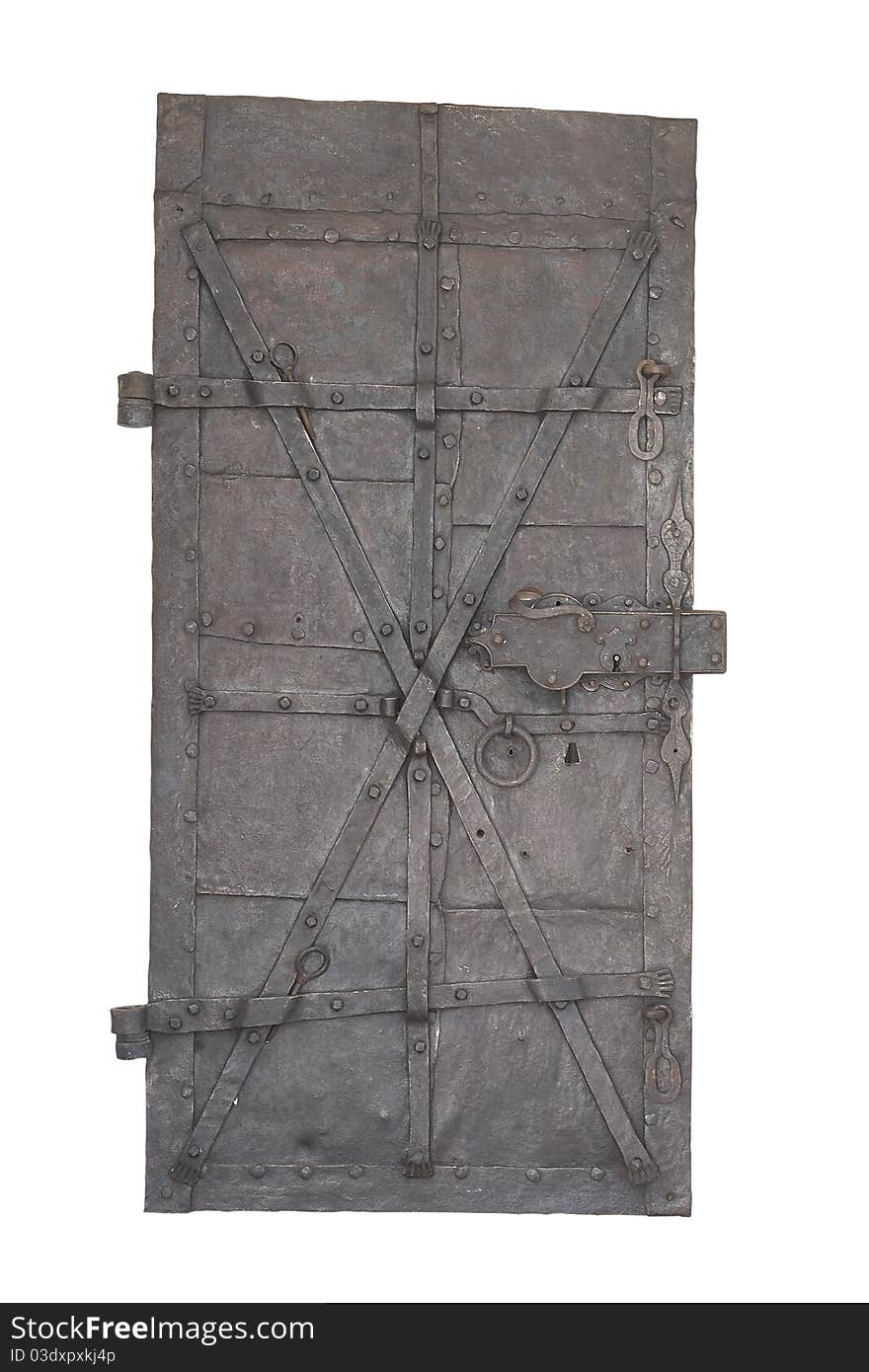 Forged metal door to the medieval castle. Forged metal door to the medieval castle