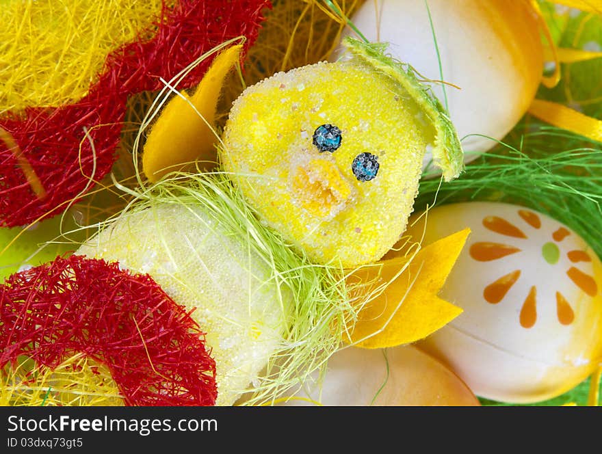 Colour easter decoration with duck