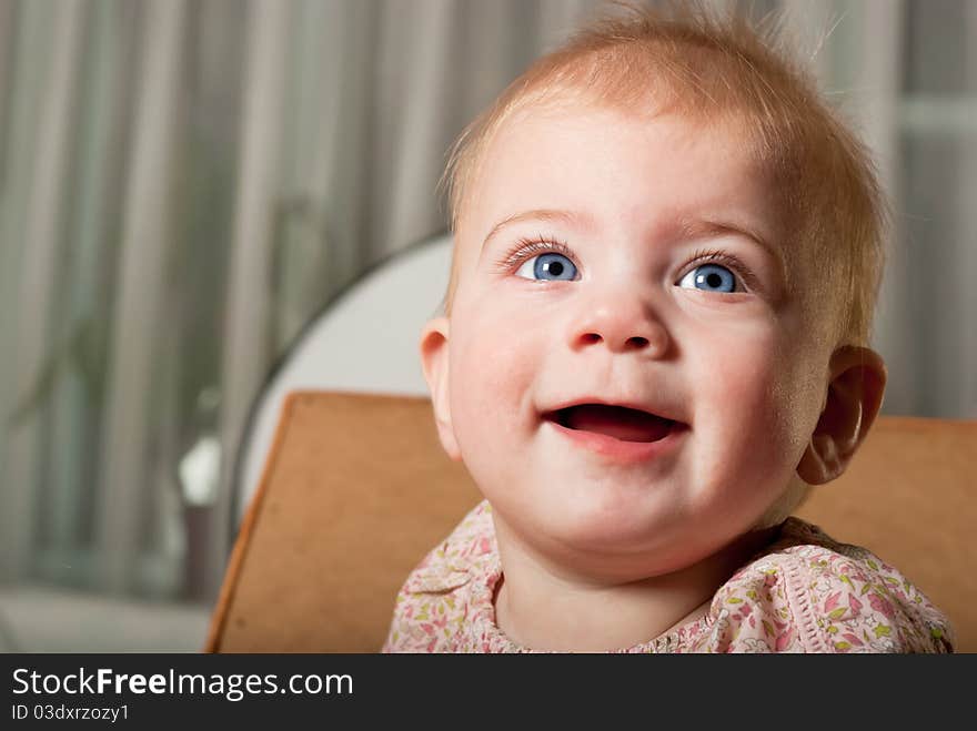 Closeup portrait of little cute baby. Closeup portrait of little cute baby