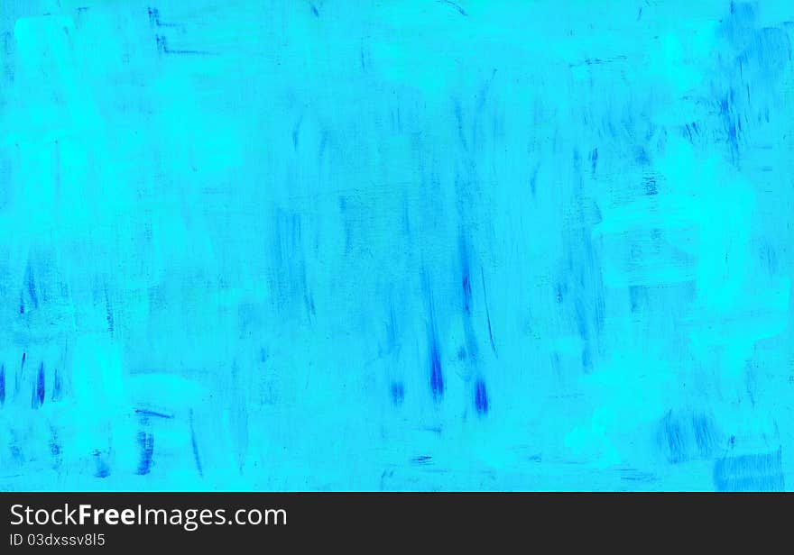 Blue abstract acryl painting background. Grunge pattern