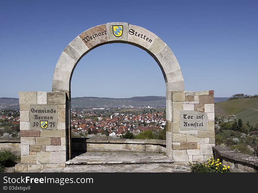 Old stone gate of Stetten in Germany