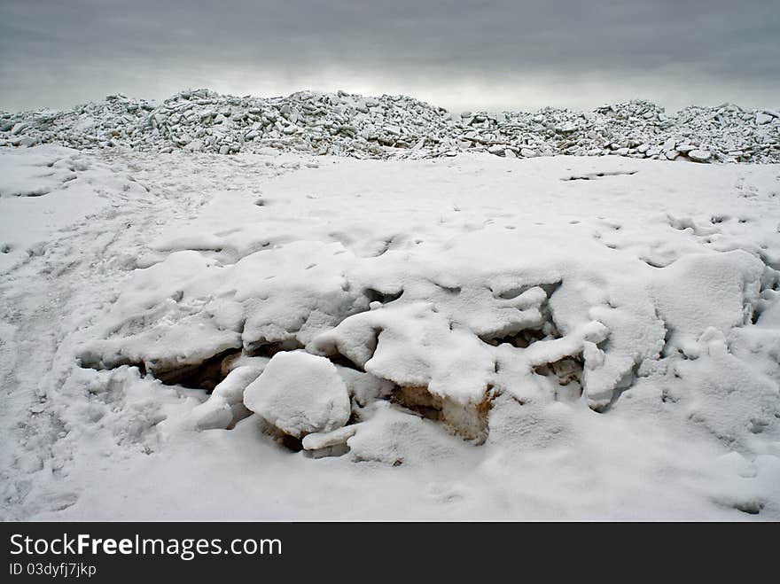 Ice At The Sea Coast