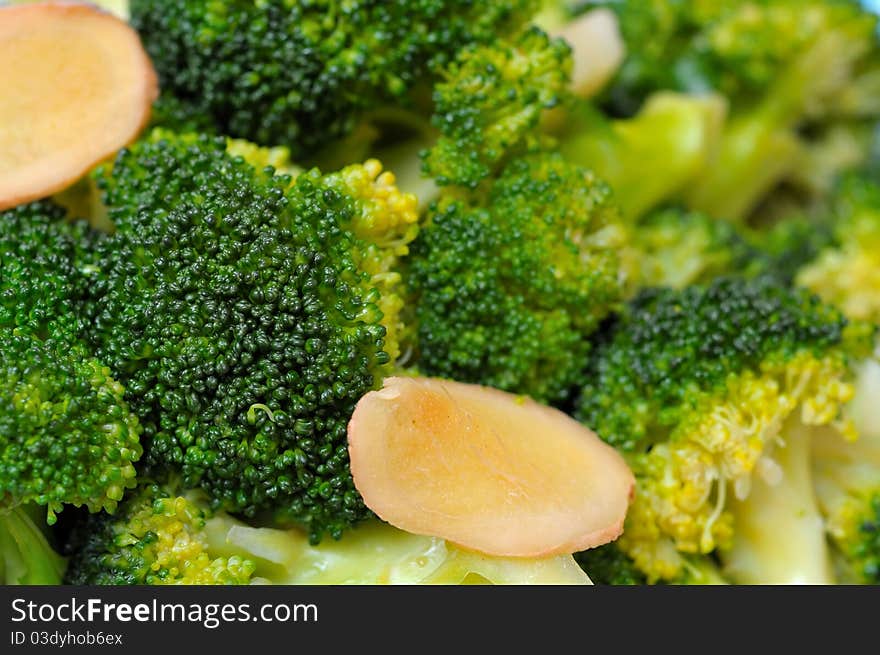 Macro shot of green broccoli showing detail and texture. Macro shot of green broccoli showing detail and texture.