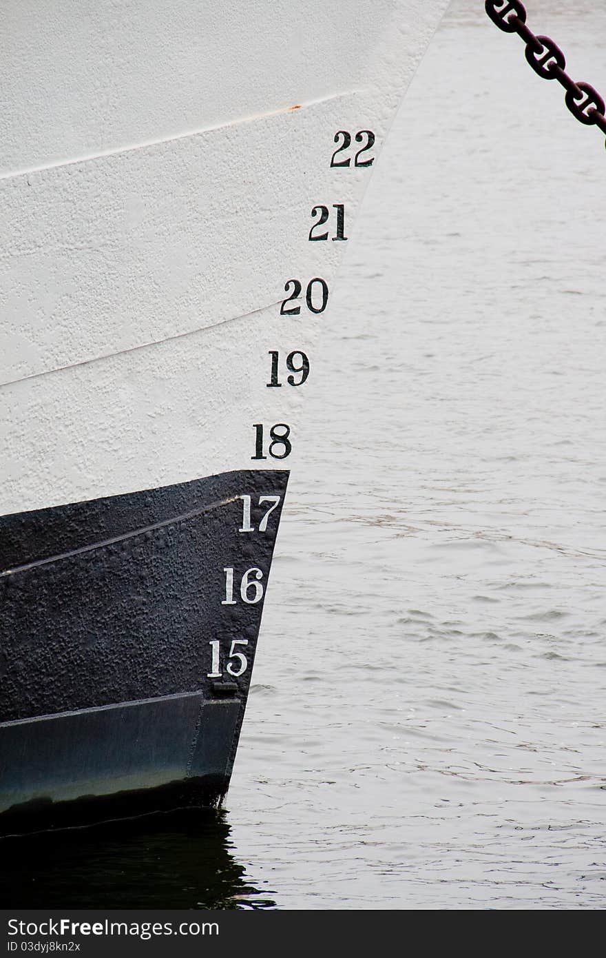 Some numbers on a boat lying outside Stockholm