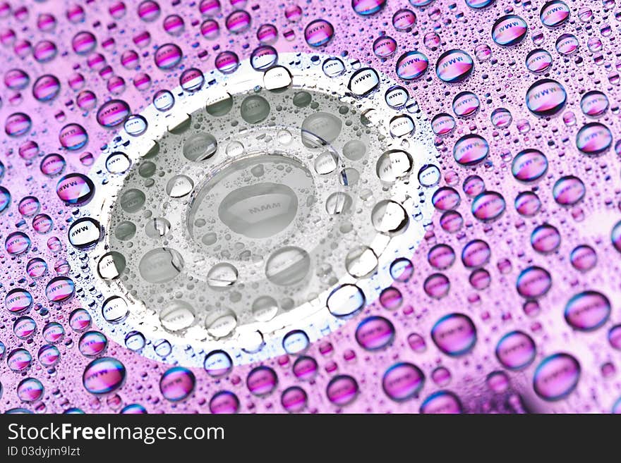 Website address in water drops