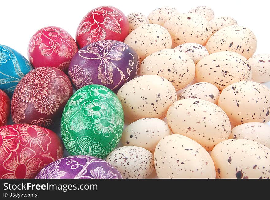 Traditional scratched hand-made Easter eggs from Poland