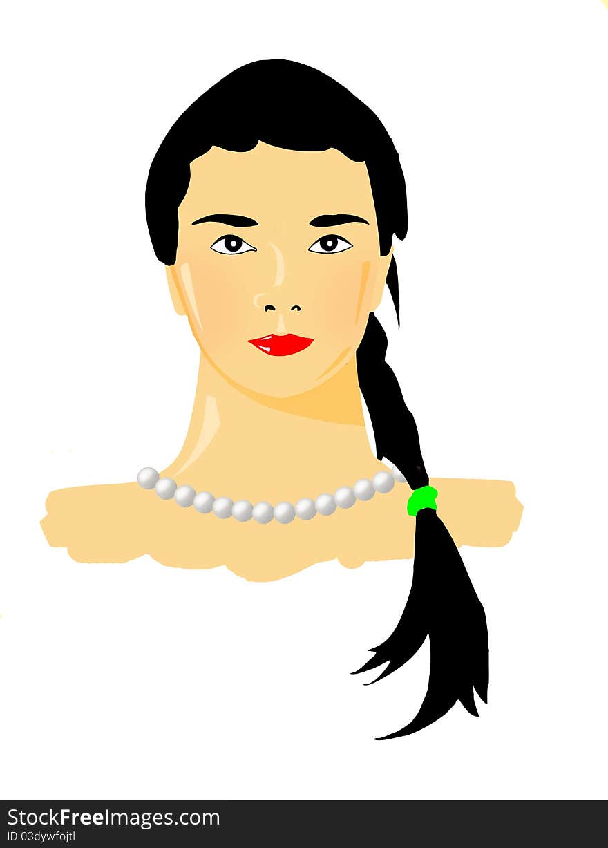 Vector portrait of the girl