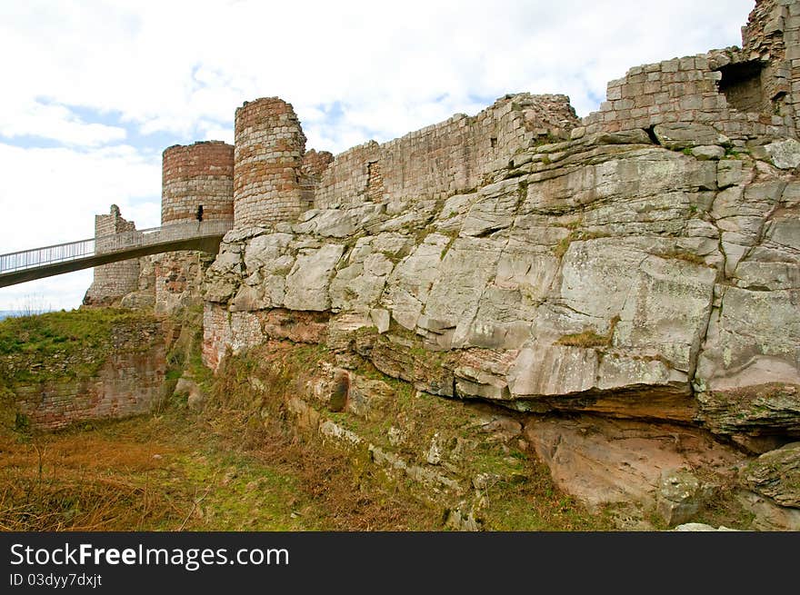 Old rocks and walls of the castle