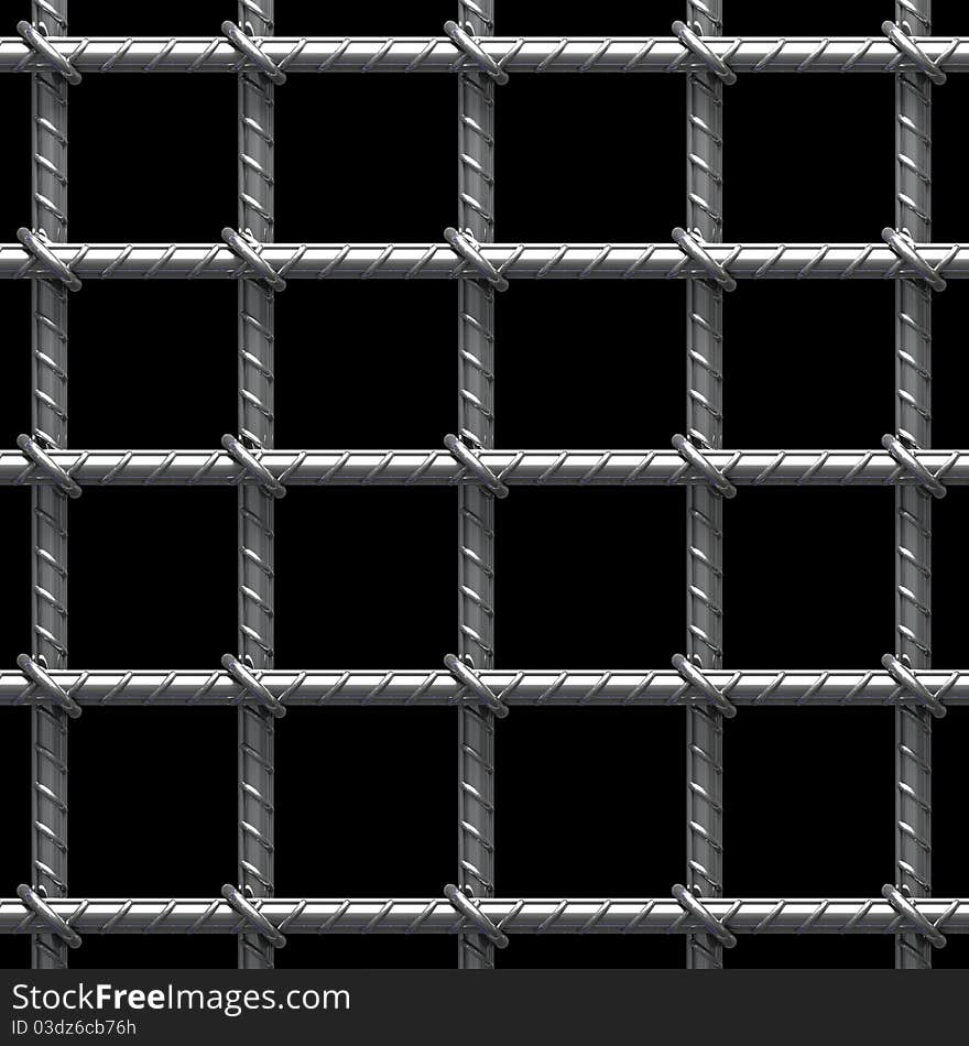 Metal cage on black background