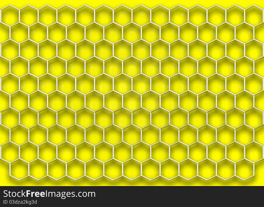 Graphic representation of a six sided metal modern background