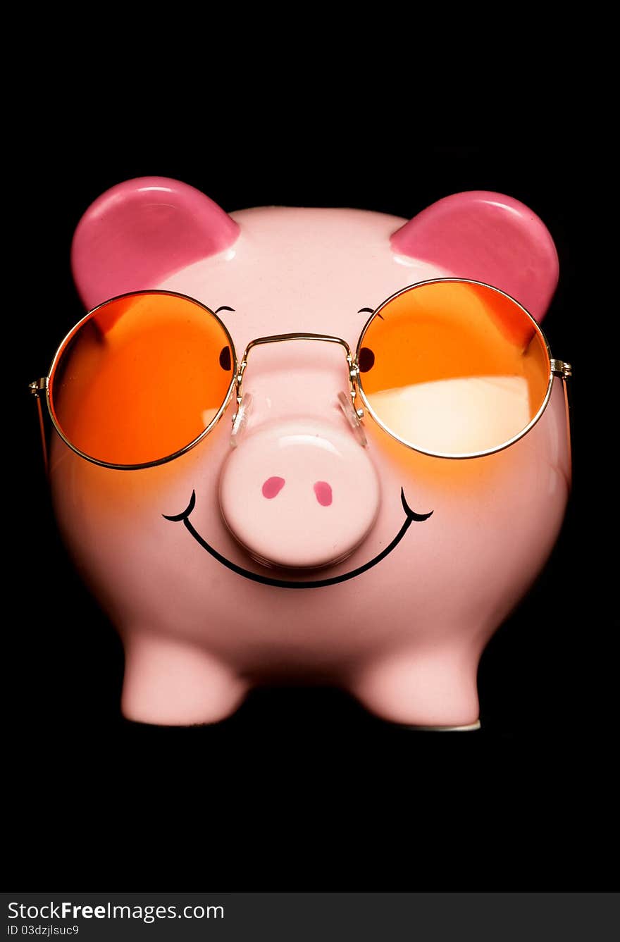 Piggy Bank With Sunglasses