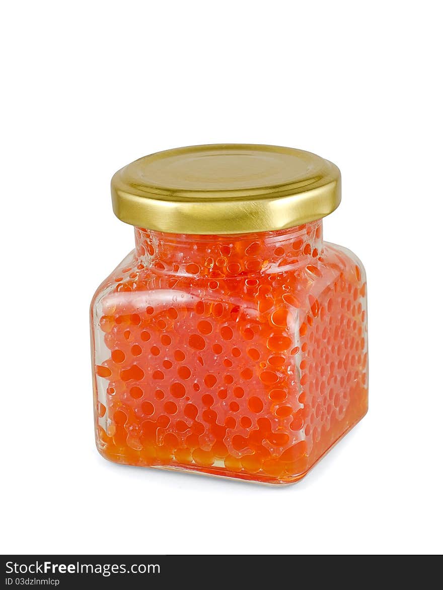 Red Caviar In Glass Jar