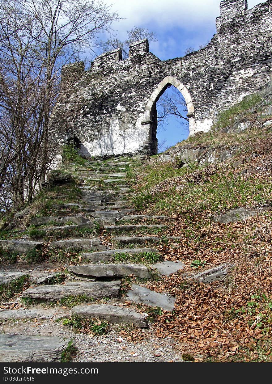 The photo of historical stone gate. The photo of historical stone gate