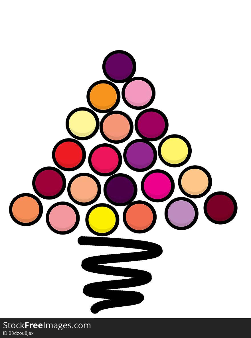 Christmas tree with colorful dots