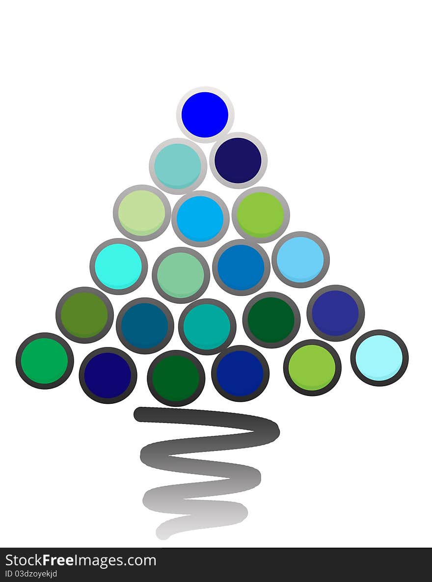 Christmas tree with colorful dots