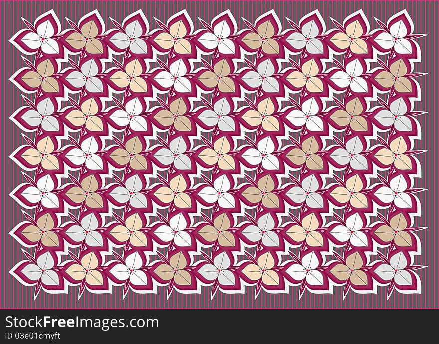 Ornamental pattern with stylized flowers. Ornamental pattern with stylized flowers.