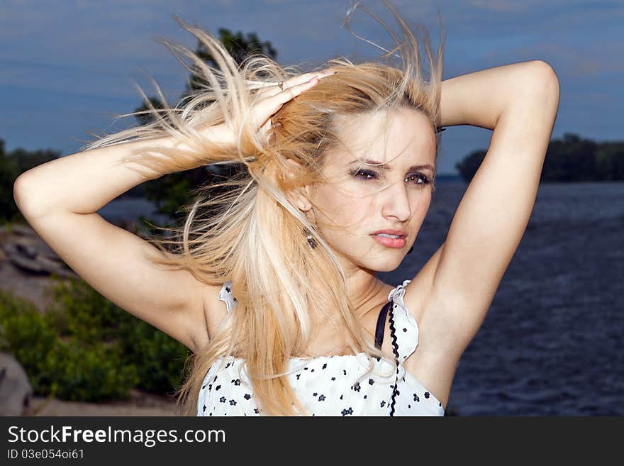 Beautiful woman with magnificent hair