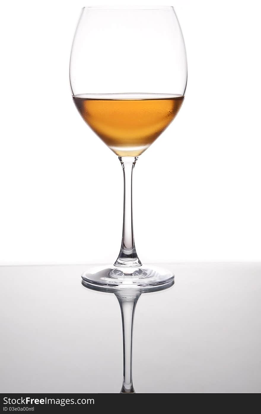 Wine in the glass as white isolate background. Wine in the glass as white isolate background