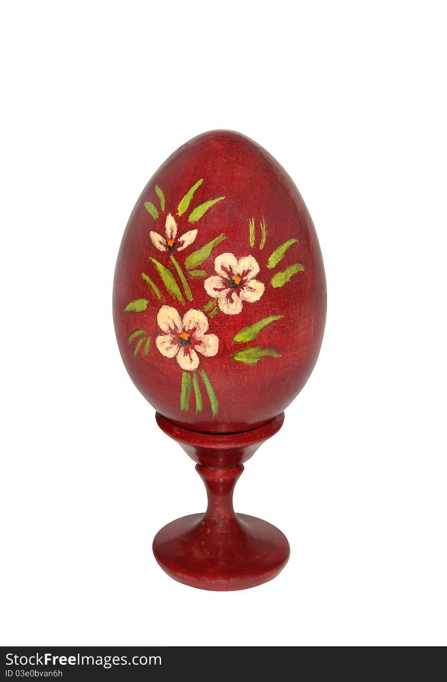 Easter egg painted in traditional style with a floral pattern