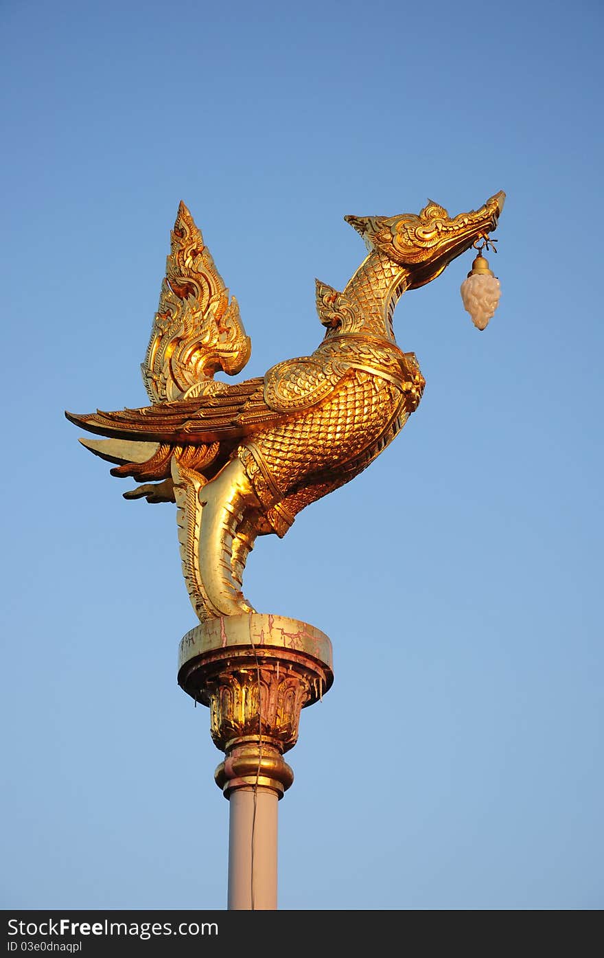 Thai Style Garuda Light lamp with sky background