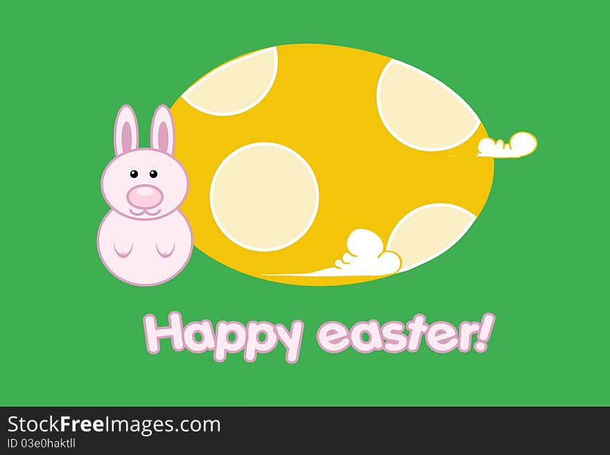 Easter bunny with colorful eggs. Easter bunny with colorful eggs