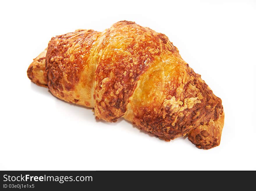 Croissant cheesy isolated white background