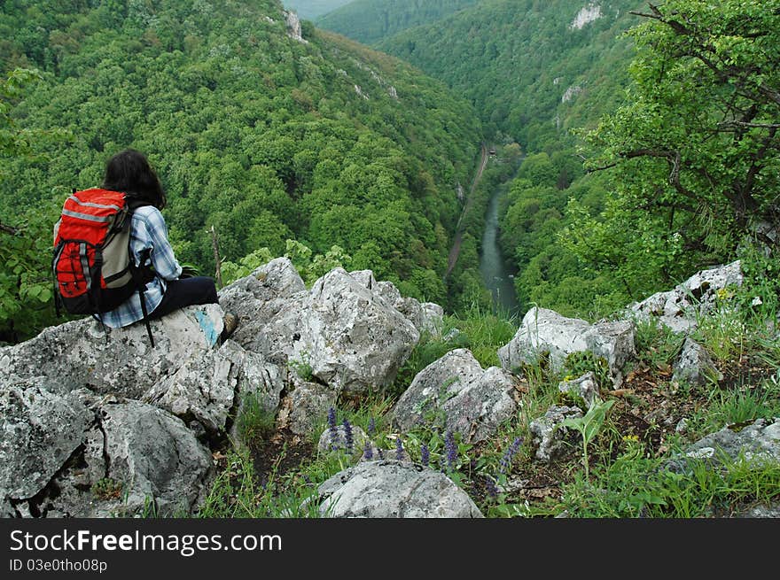 Landscape with a deep valley