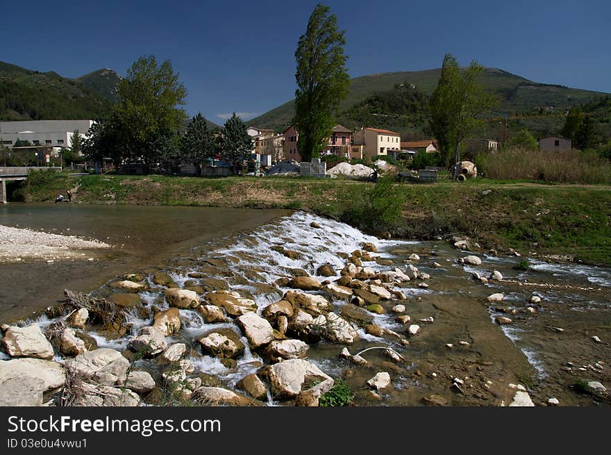 A view of the Topino River near Foligno