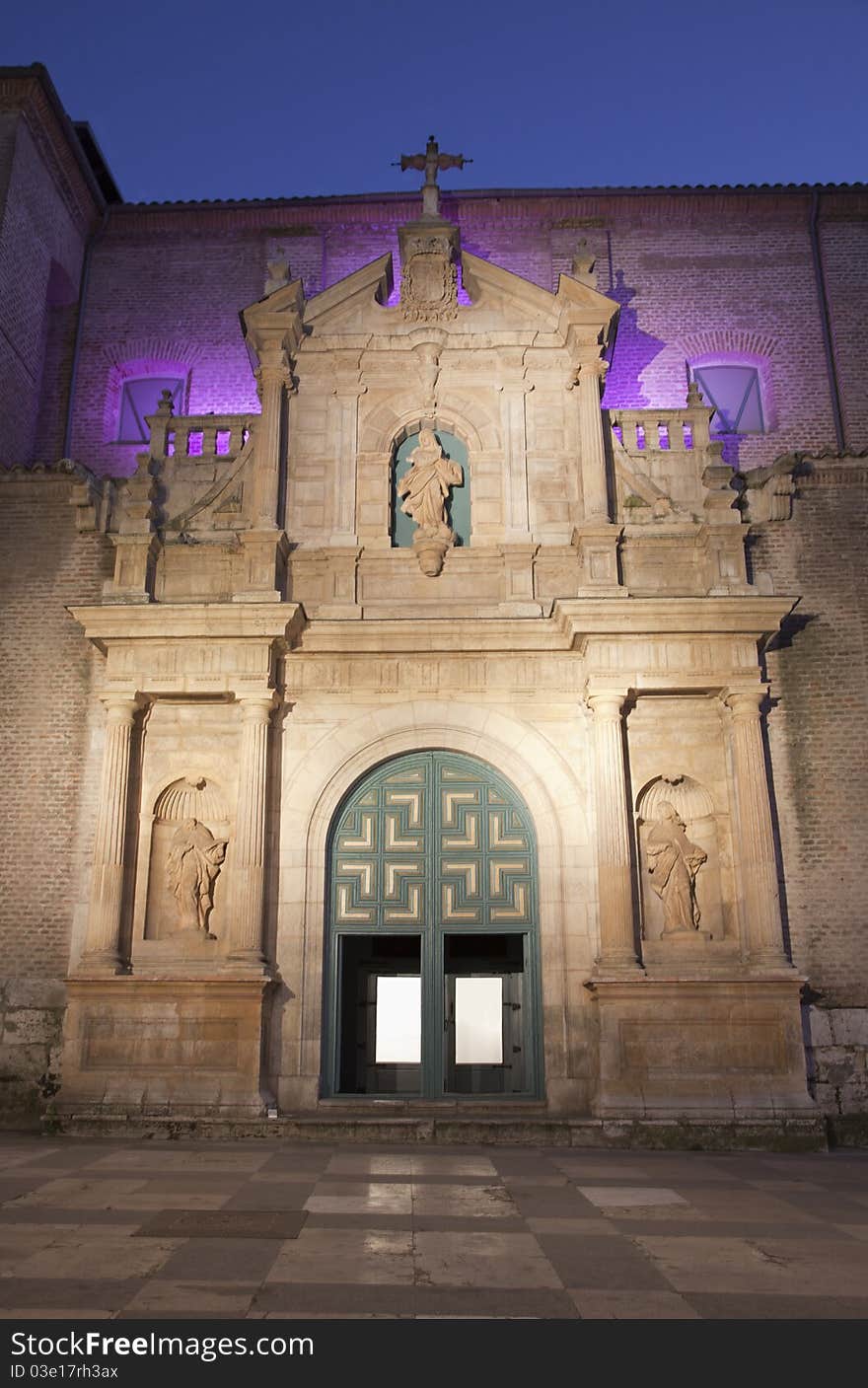 Facade Of A Church At Night