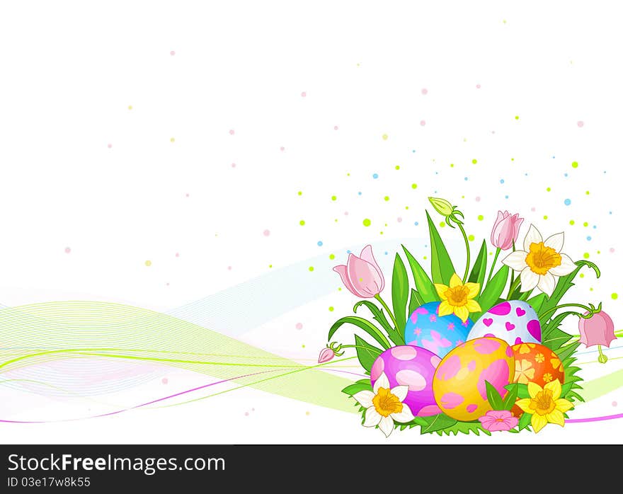 Beautiful Easter eggs background