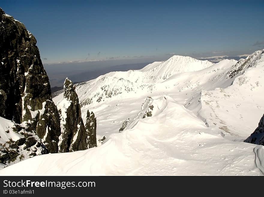 Winter landscape in Retezat mountain, Romania. Winter landscape in Retezat mountain, Romania