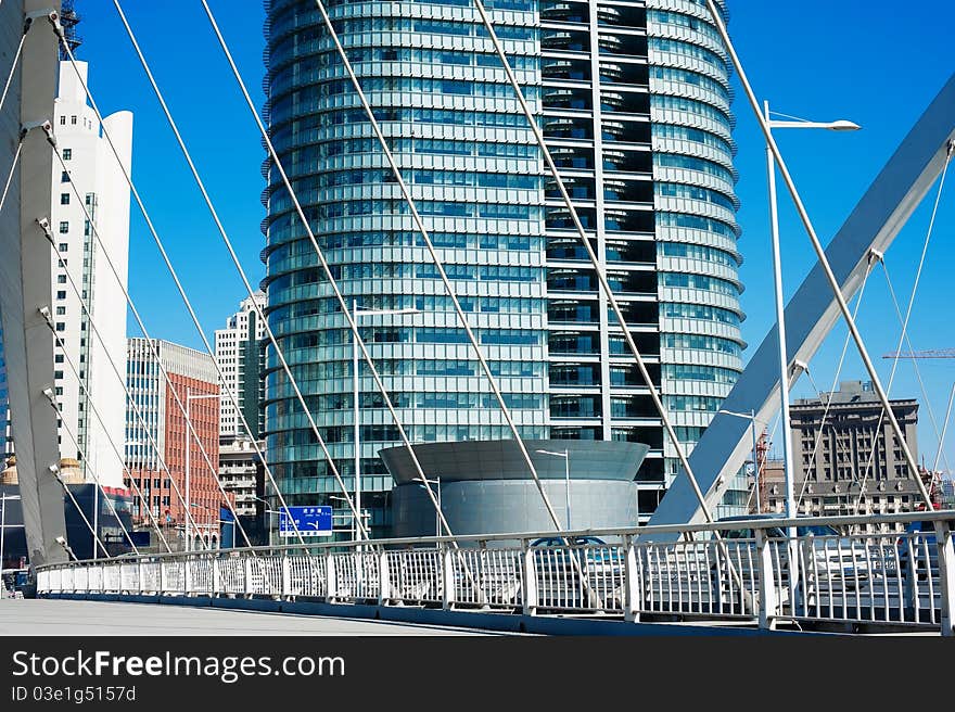 Tianjin cable-stayed bridges Was taken in March 2011