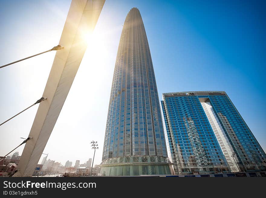 Tianjin cable-stayed bridges Was taken in March 2011