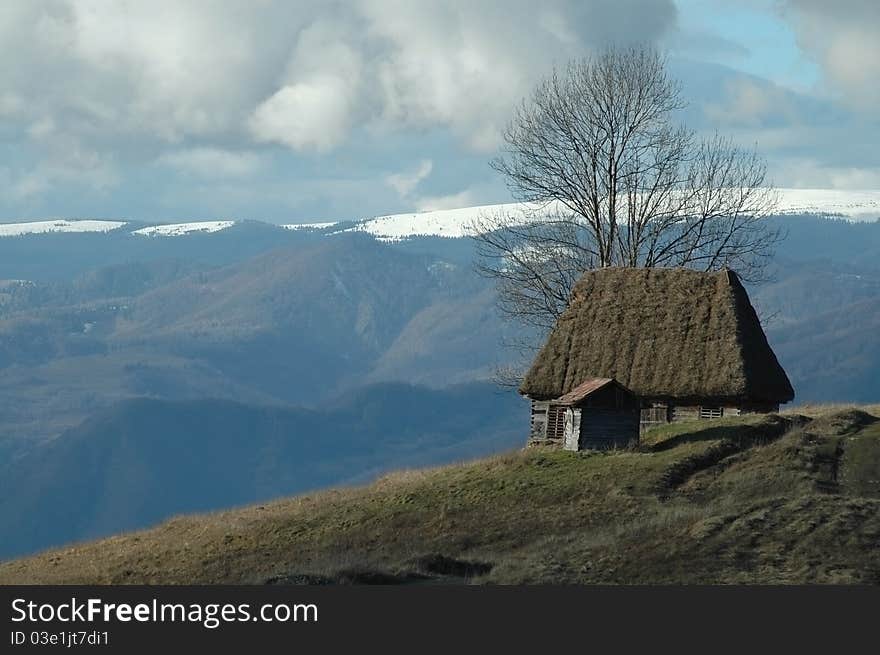 Old farmer s wooden house