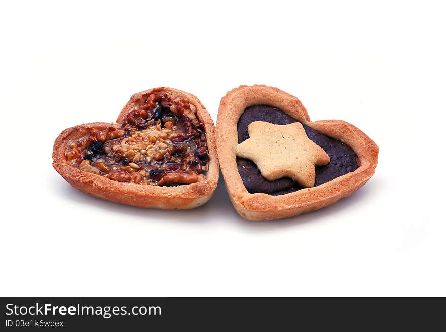 Love heart cookies isolated