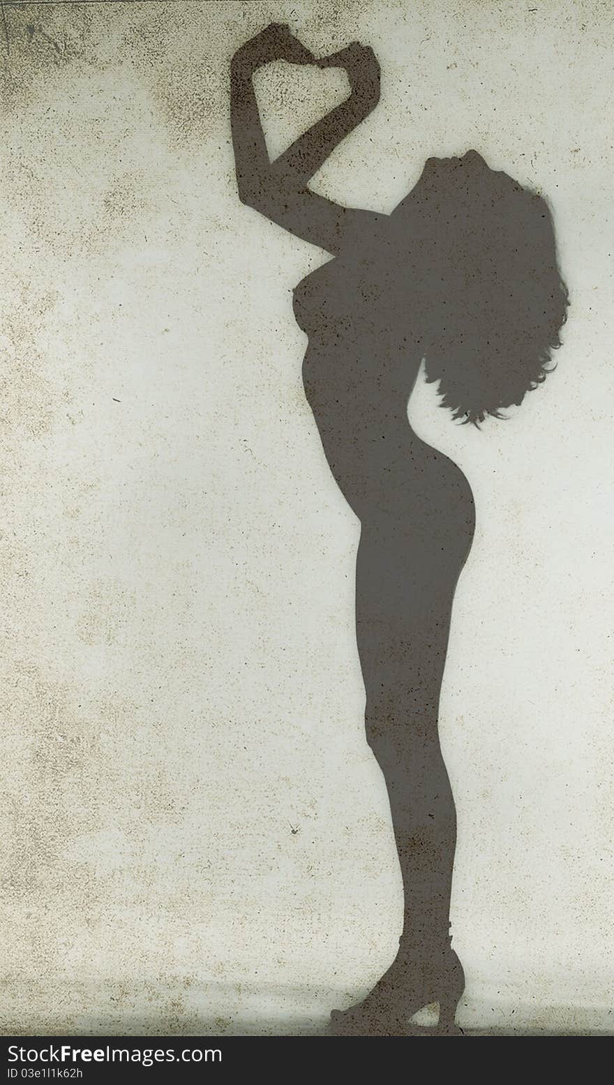 Silhouette of a nude woman