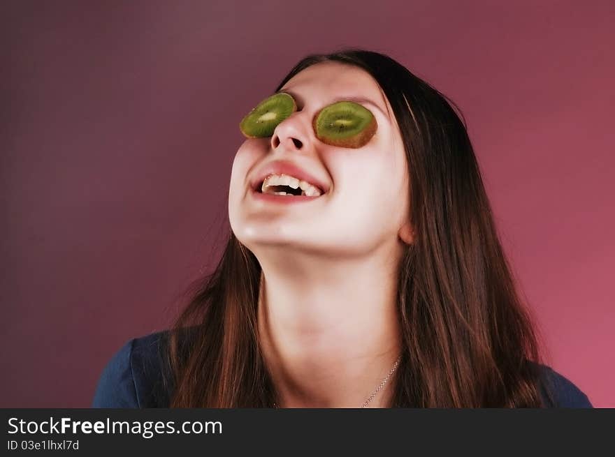 Pretty Young Woman With Kiwi Eyes