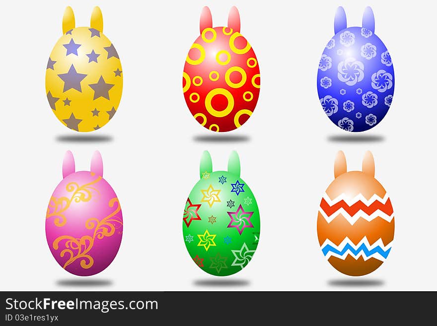 Easter eggs of various colors. Easter eggs of various colors