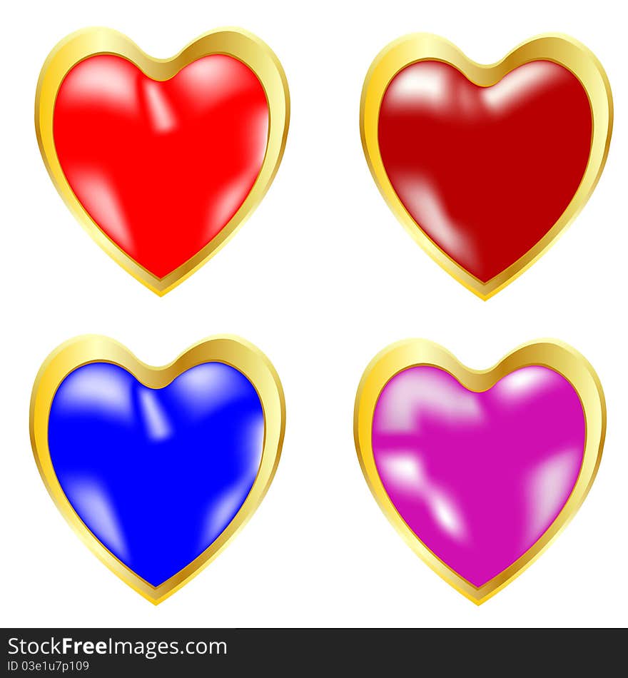 Symbols heart miscellaneous of the colour